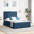 Aufbewahrungsbett mit Matratze Blau 140 x 200 cm Stoff