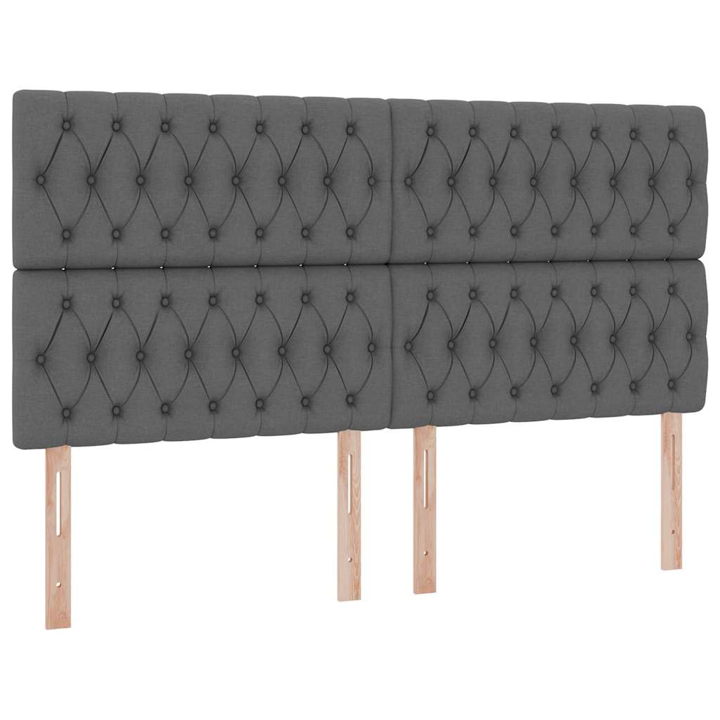 Aufbewahrungsbett mit Matratze Dunkelgrau 160 x 200 cm Stoff