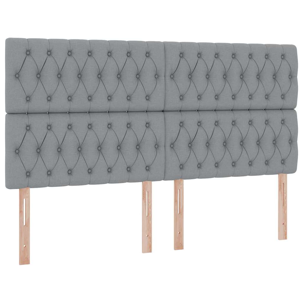 Aufbewahrungsbett mit Matratze Hellgrau 180 x 200 cm Stoff