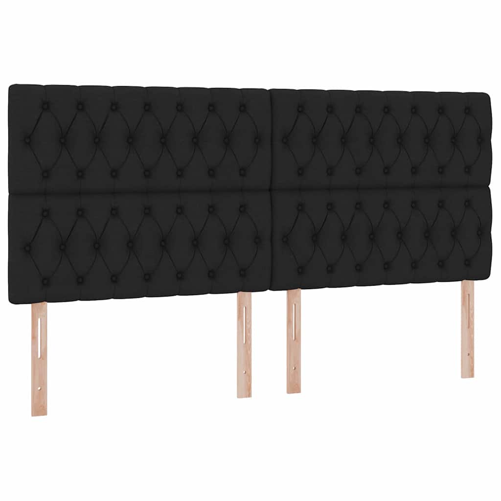 Aufbewahrungsbett mit Matratze Schwarz 200 x 200 cm Stoff