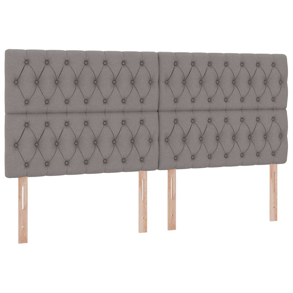 Aufbewahrungsbett mit Matratze Taupe 200 x 200 cm Stoff