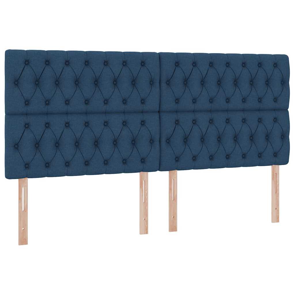 Aufbewahrungsbett mit Matratze Blau 200 x 200 cm Stoff