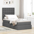 Aufbewahrungsbett mit Matratze Dunkelgrau 90 x 190 cm Stoff