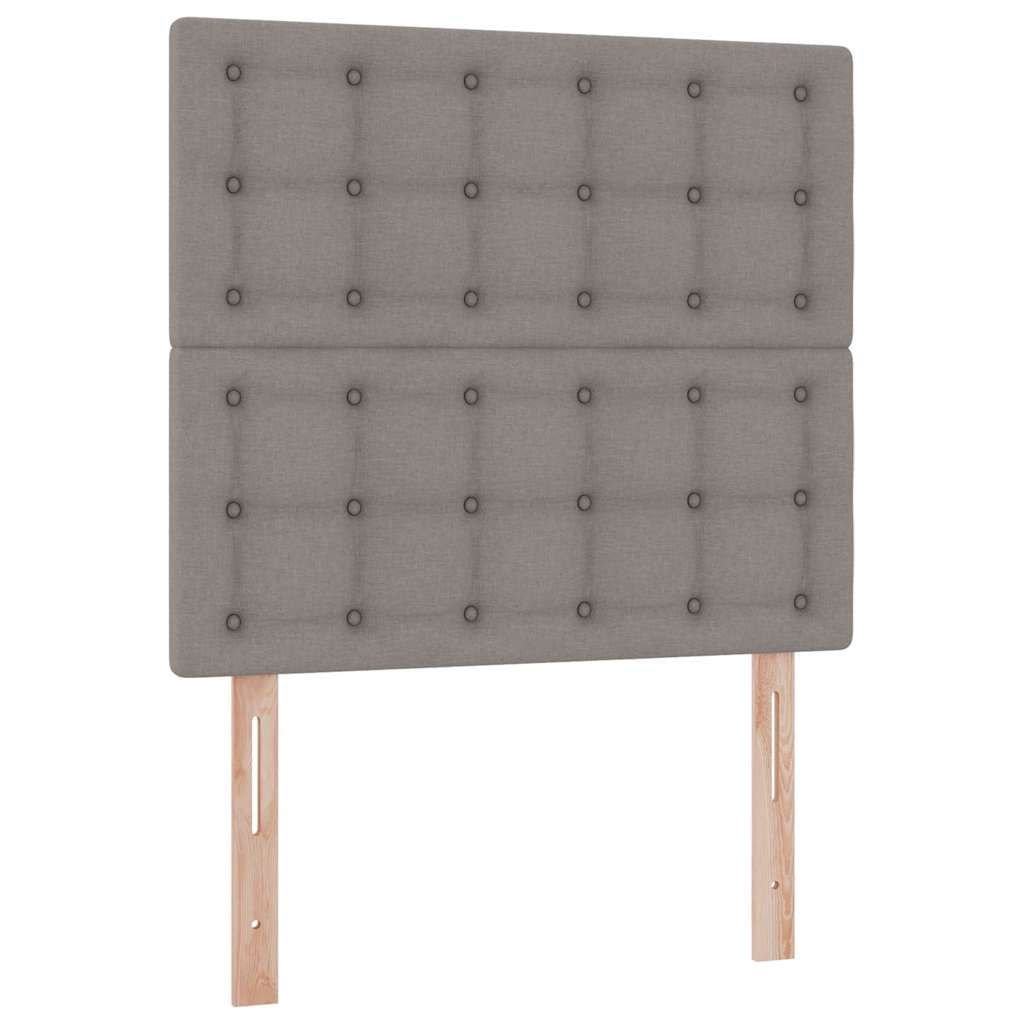 Aufbewahrungsbett mit Matratze Taupe 90 x 190 cm Stoff