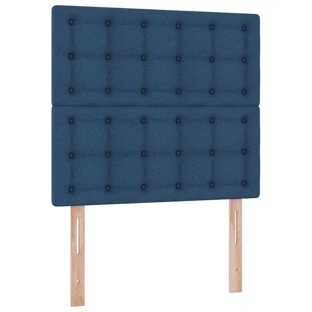 Aufbewahrungsbett mit Matratze Blau 90 x 190 cm Stoff