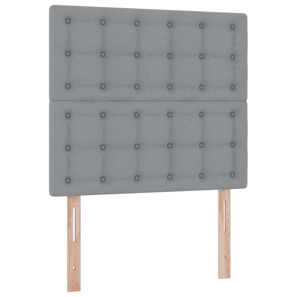 Aufbewahrungsbett mit Matratze Hellgrau 90 x 200 cm Stoff