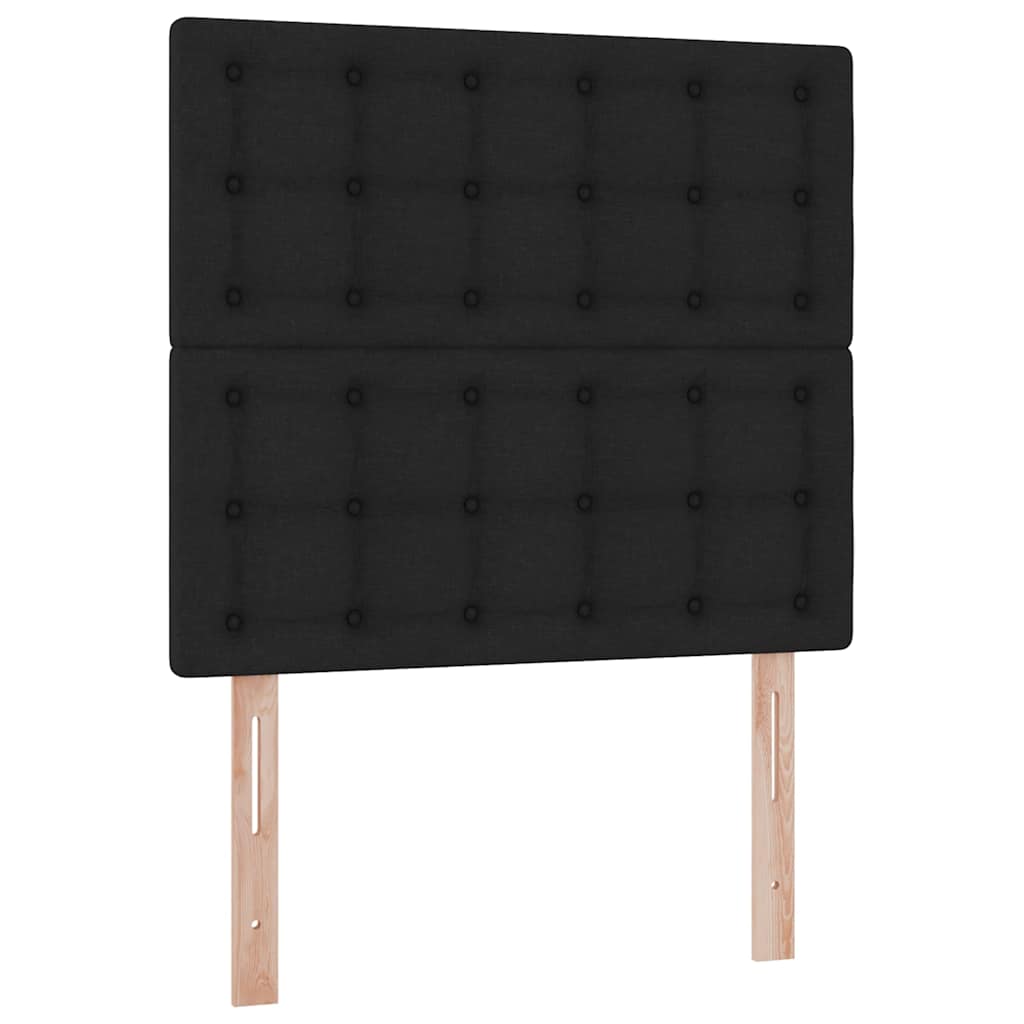 Aufbewahrungsbett mit Matratze Schwarz 90 x 200 cm Stoff