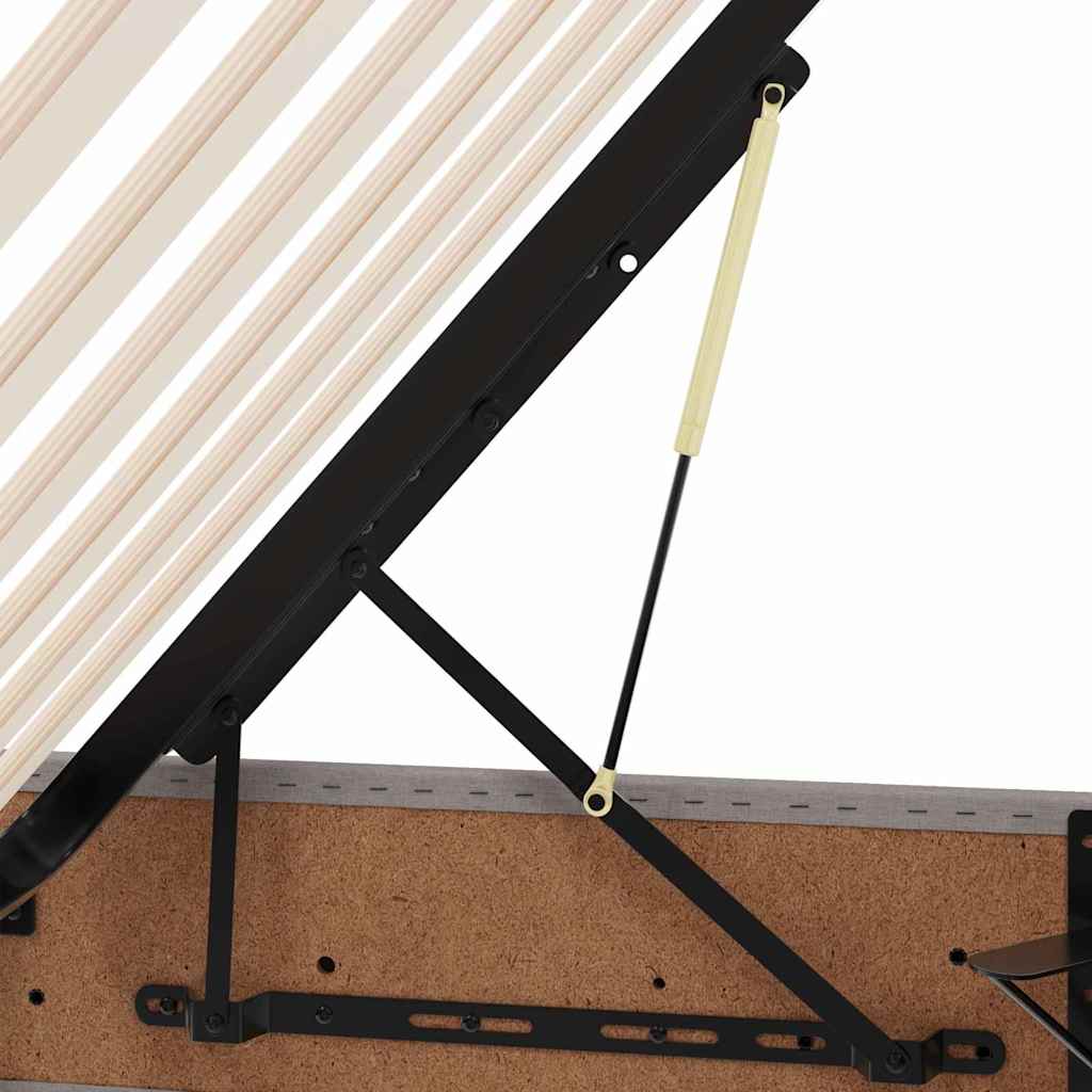 Aufbewahrungsbett mit Matratze Taupe 90 x 200 cm Stoff