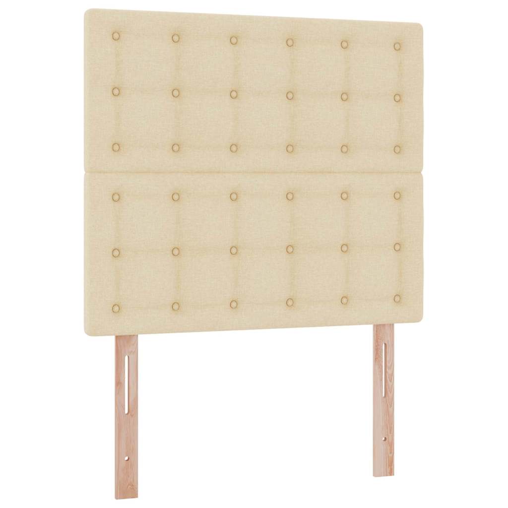 Aufbewahrungsbett mit Matratze Creme 100 x 200 cm Stoff