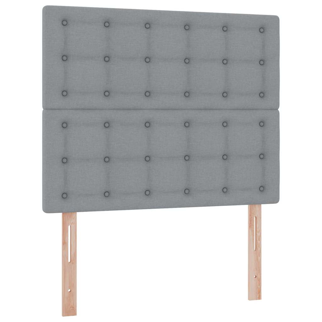 Aufbewahrungsbett mit Matratze Hellgrau 120 x 200 cm Stoff