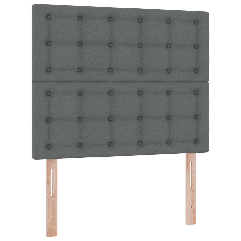 Aufbewahrungsbett mit Matratze Dunkelgrau 120 x 200 cm Stoff