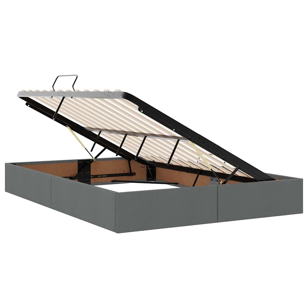 Aufbewahrungsbett mit Matratze Dunkelgrau 140 x 190 cm Stoff