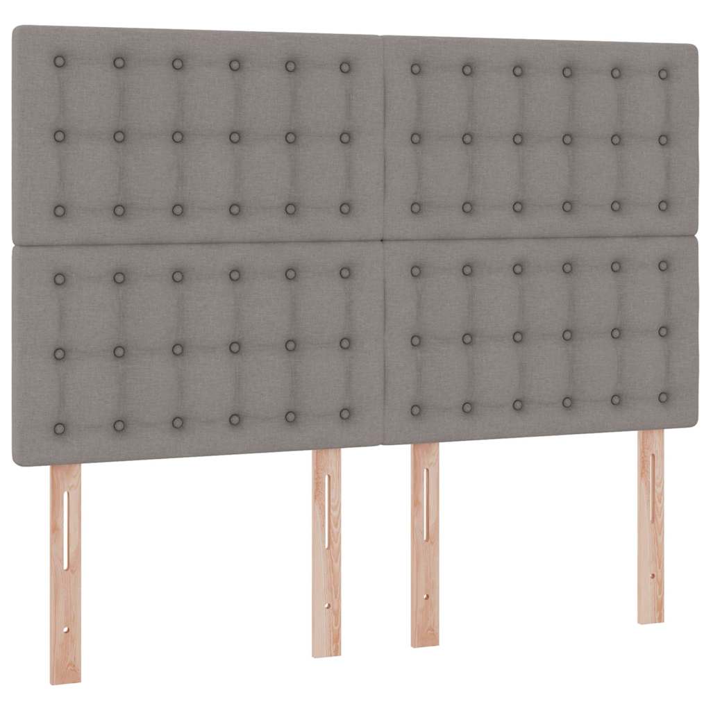 Aufbewahrungsbett mit Matratze Taupe 140 x 200 cm Stoff