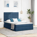 Aufbewahrungsbett mit Matratze Blau 140 x 200 cm Stoff