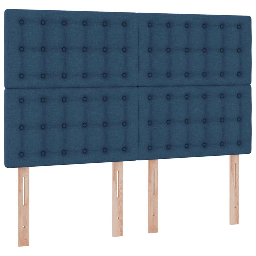 Aufbewahrungsbett mit Matratze Blau 140 x 200 cm Stoff