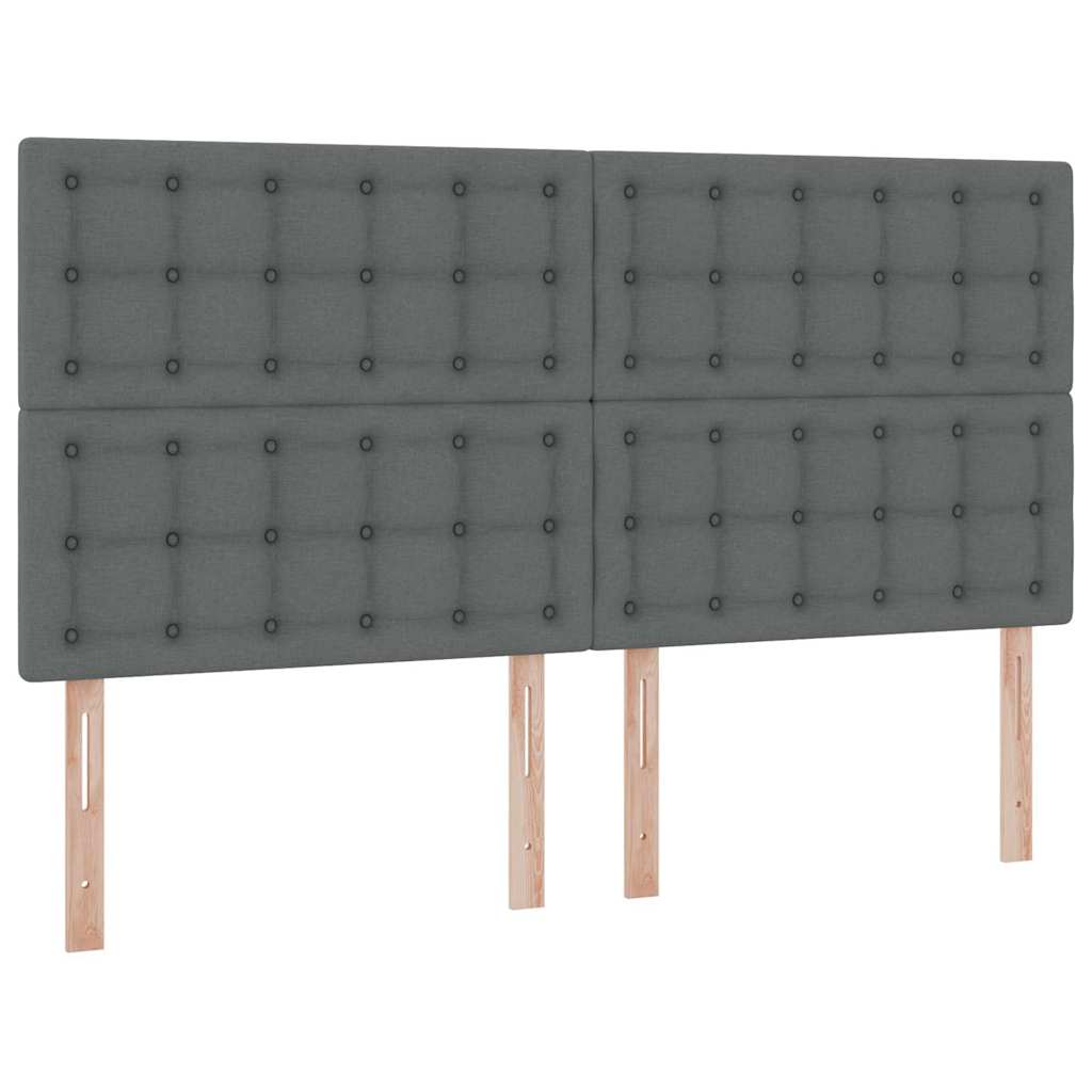 Aufbewahrungsbett mit Matratze Dunkelgrau 160 x 200 cm Stoff