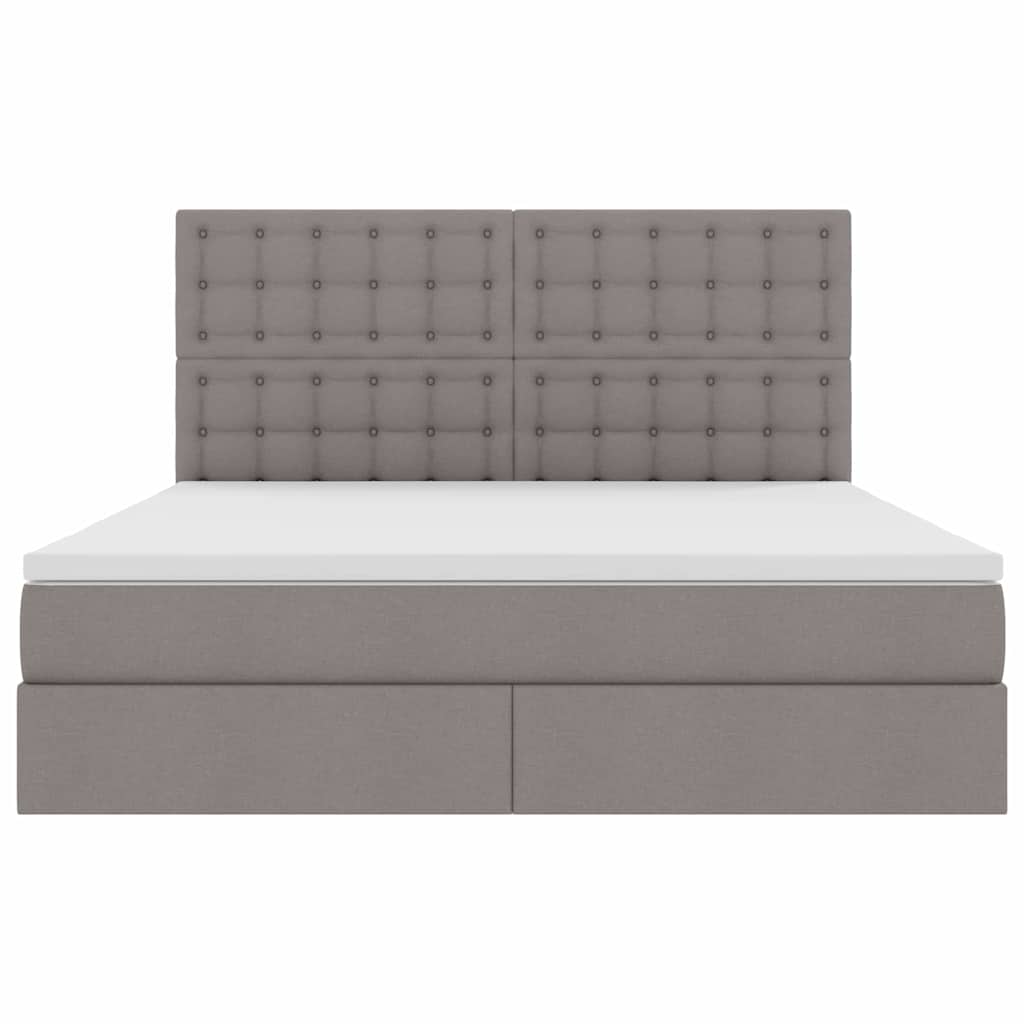 Aufbewahrungsbett mit Matratze Taupe 160 x 200 cm Stoff