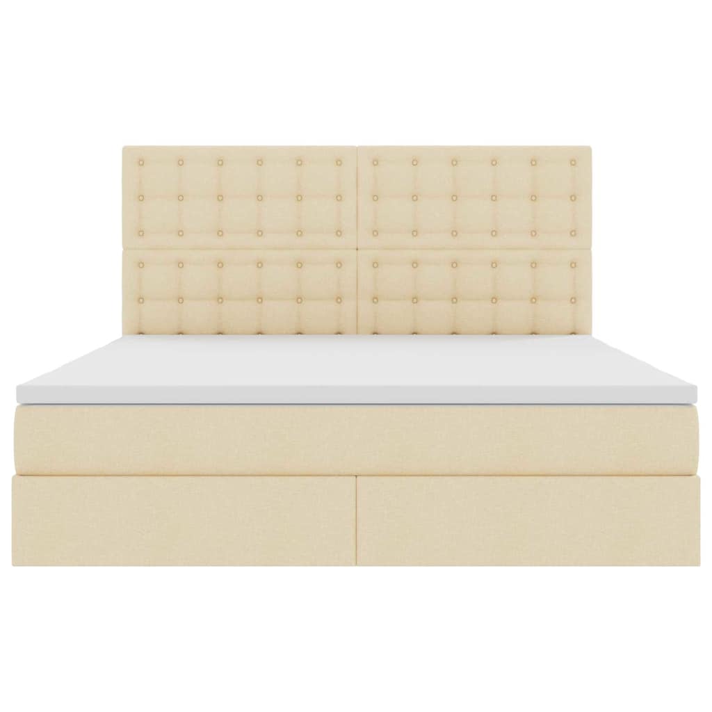 Aufbewahrungsbett mit Matratze Creme 160 x 200 cm Stoff