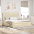 Aufbewahrungsbett mit Matratze Creme 180 x 200 cm Stoff