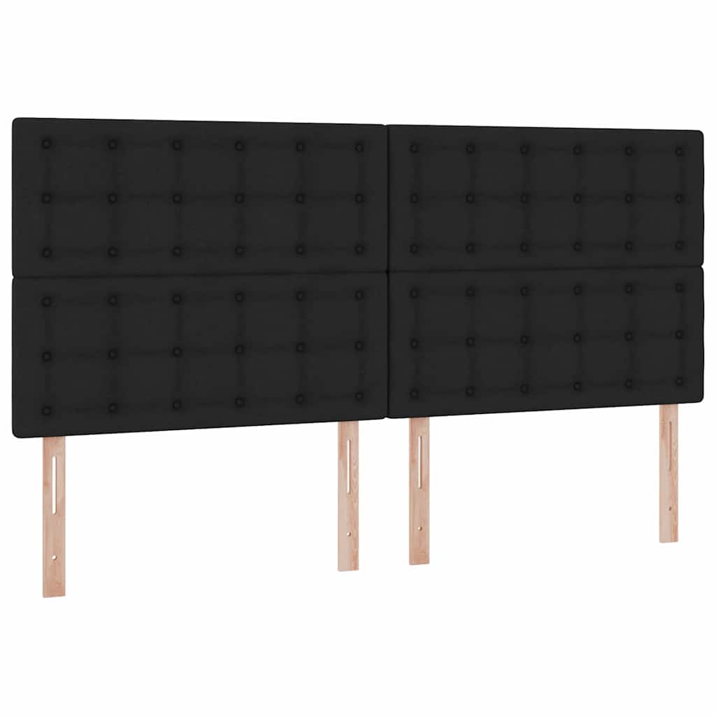 Aufbewahrungsbett mit Matratze Schwarz 200 x 200 cm Stoff