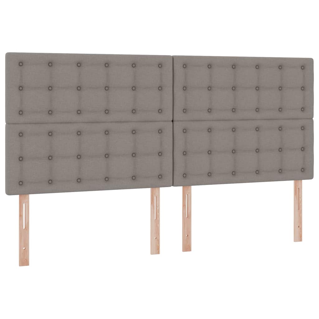Aufbewahrungsbett mit Matratze Taupe 200 x 200 cm Stoff