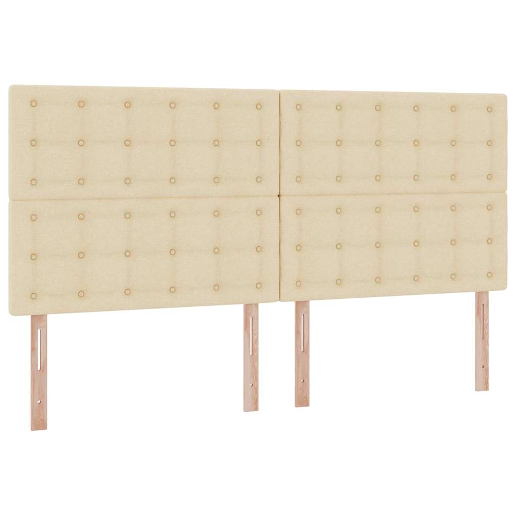 Aufbewahrungsbett mit Matratze Creme 200 x 200 cm Stoff