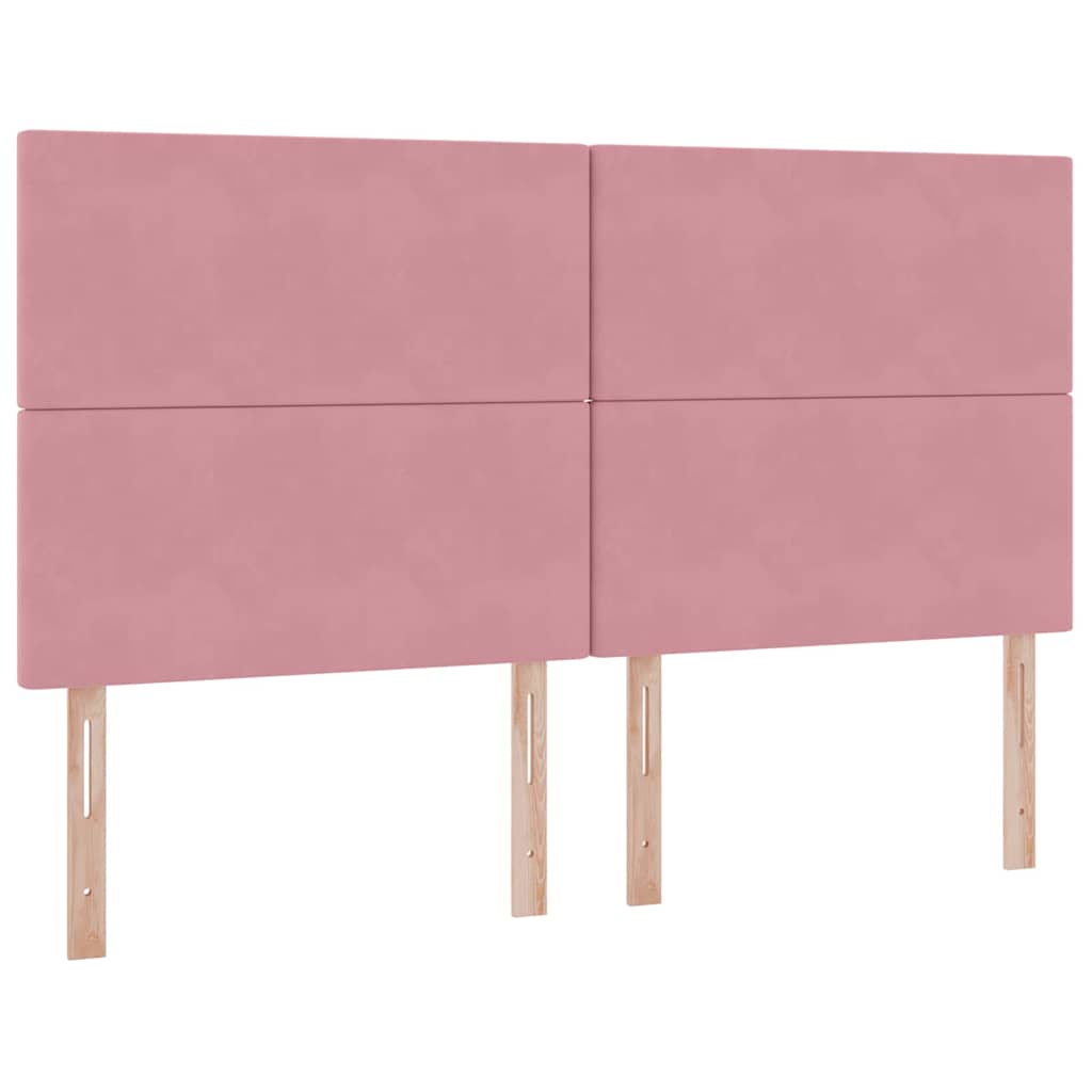 Aufbewahrungsbett mit Kopfteil Rosa 180 x 200 cm Samt