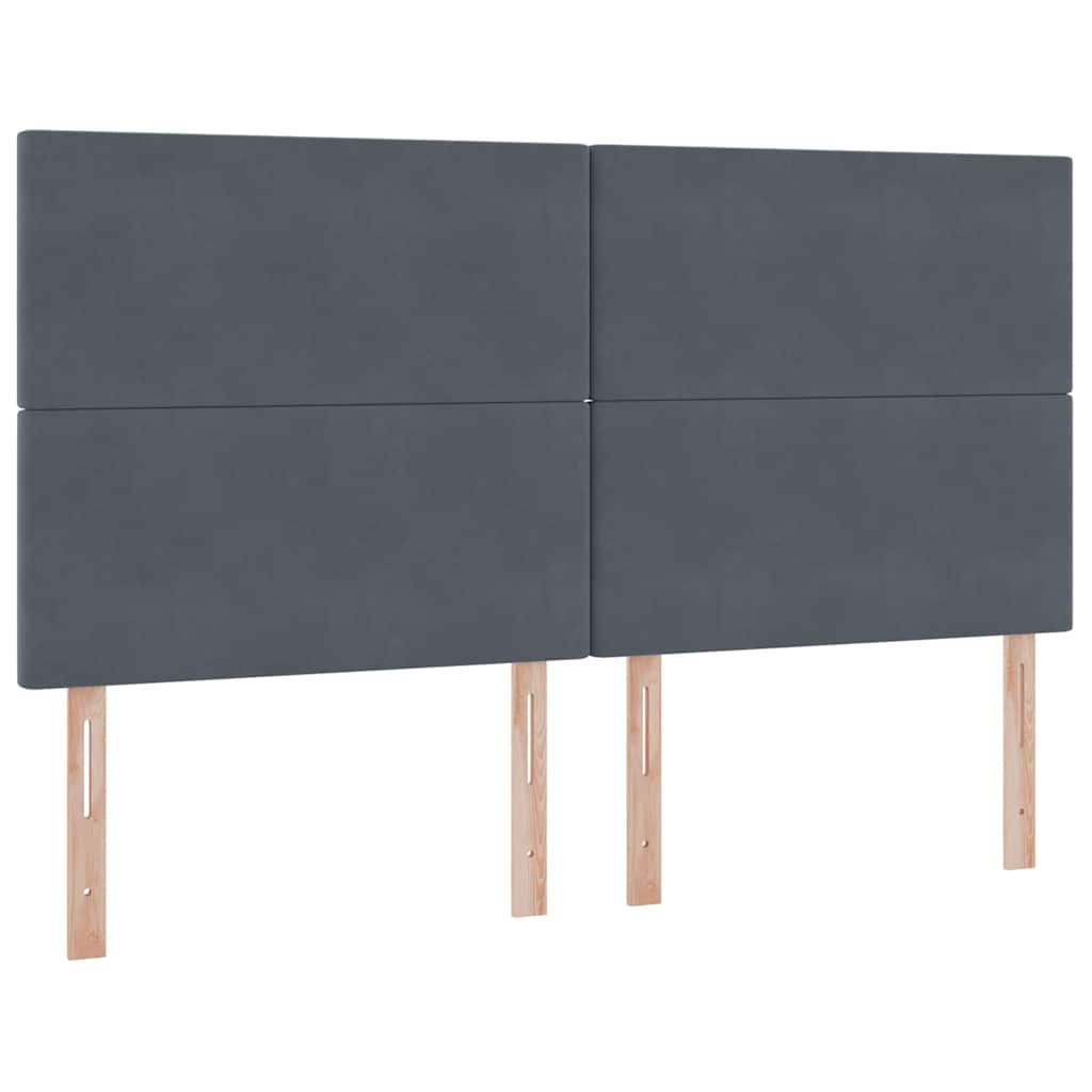 Aufbewahrungsbett mit Kopfteil Dunkelgrau 200 x 200 cm Samt