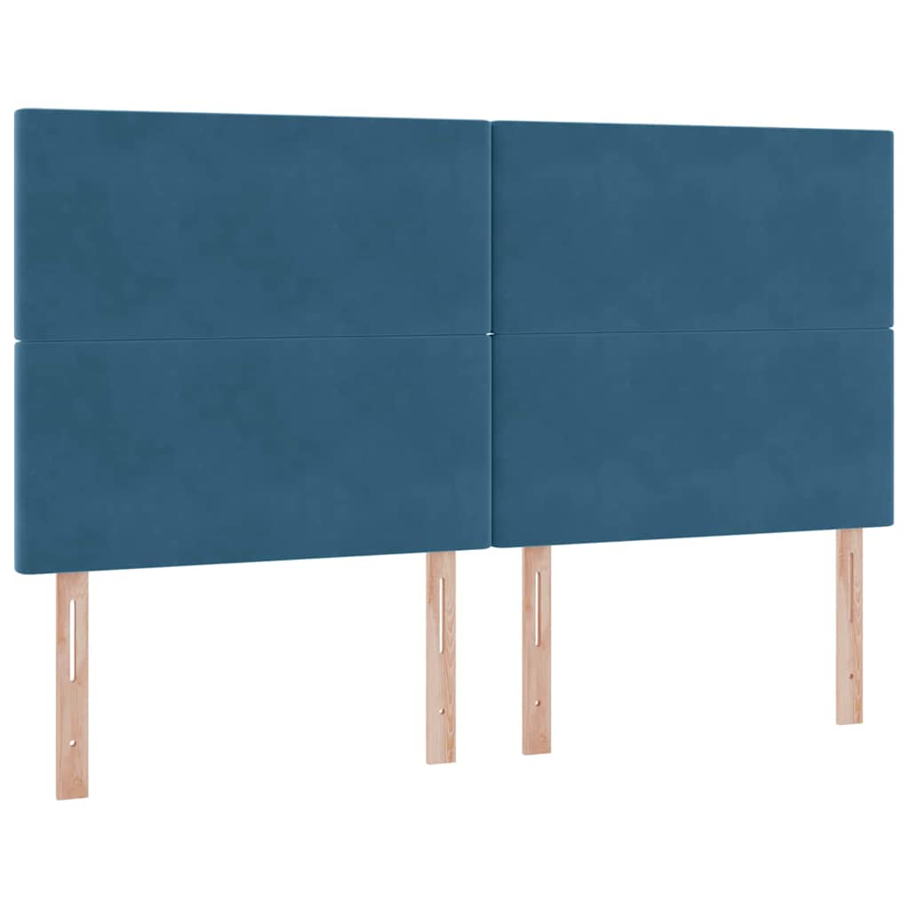 Aufbewahrungsbett mit Kopfteil Dunkelblau 200 x 200 cm Samt