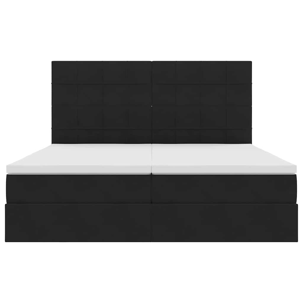 Aufbewahrungsbett mit Kopfteil Schwarz 180 x 200 cm Samt