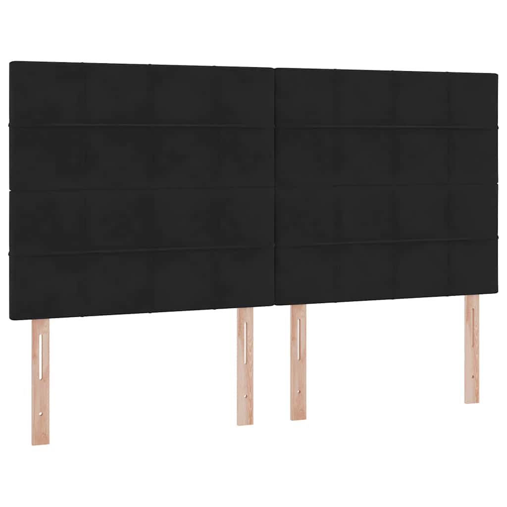 Aufbewahrungsbett mit Kopfteil Schwarz 180 x 200 cm Samt