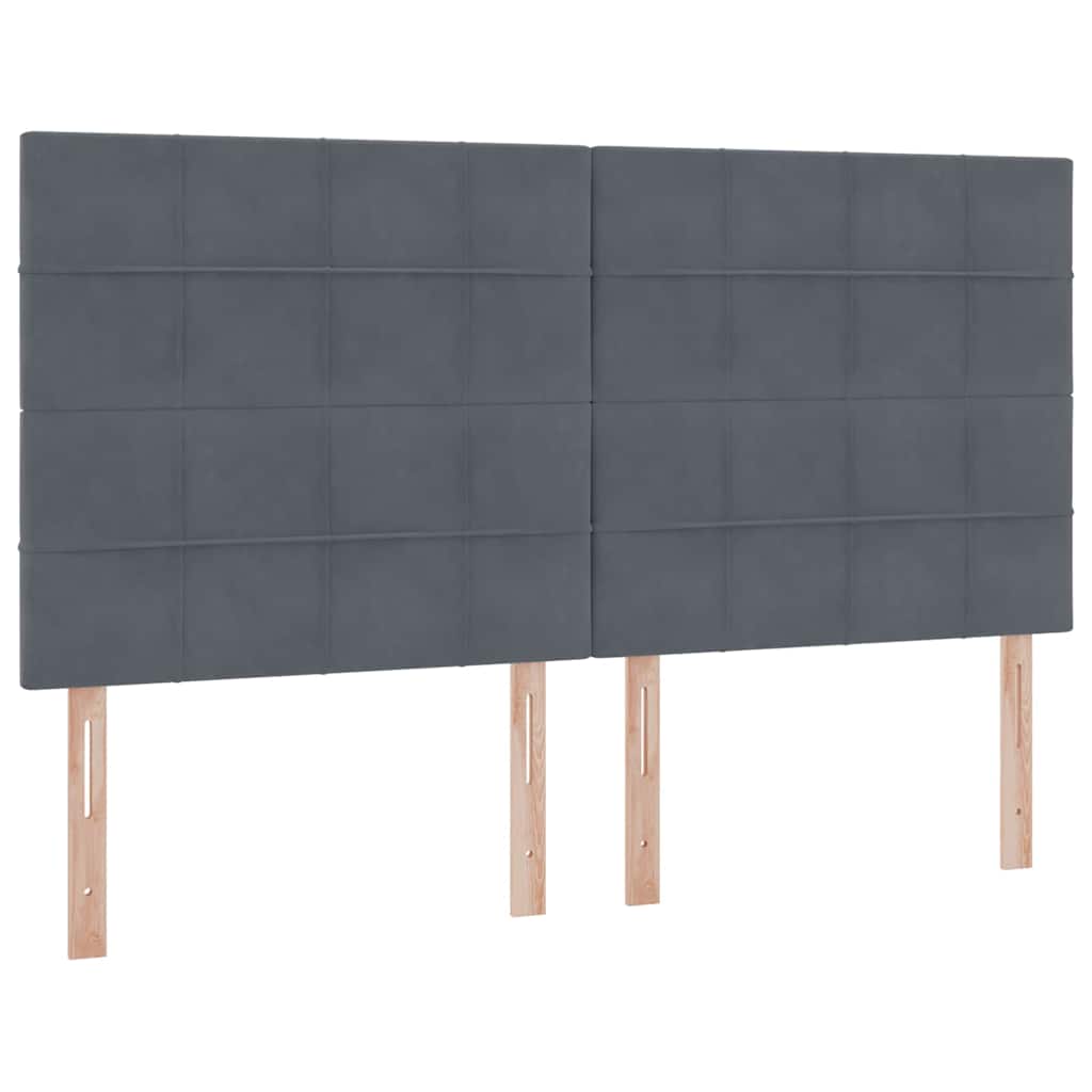 Aufbewahrungsbett mit Kopfteil Dunkelgrau 200 x 200 cm Samt