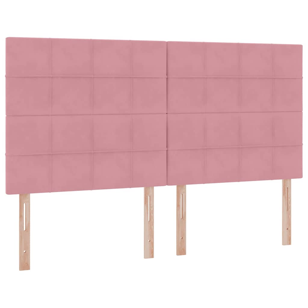 Aufbewahrungsbett mit Kopfteil Rosa 200 x 200 cm Samt