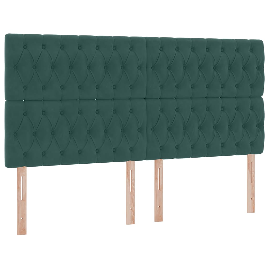 Aufbewahrungsbett mit Kopfteil Dunkelgrün 180 x 200 cm Samt