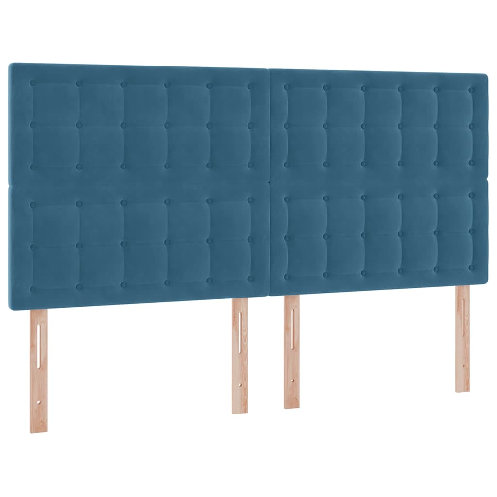 Aufbewahrungsbett mit Kopfteil Dunkelblau 180 x 200 cm Samt