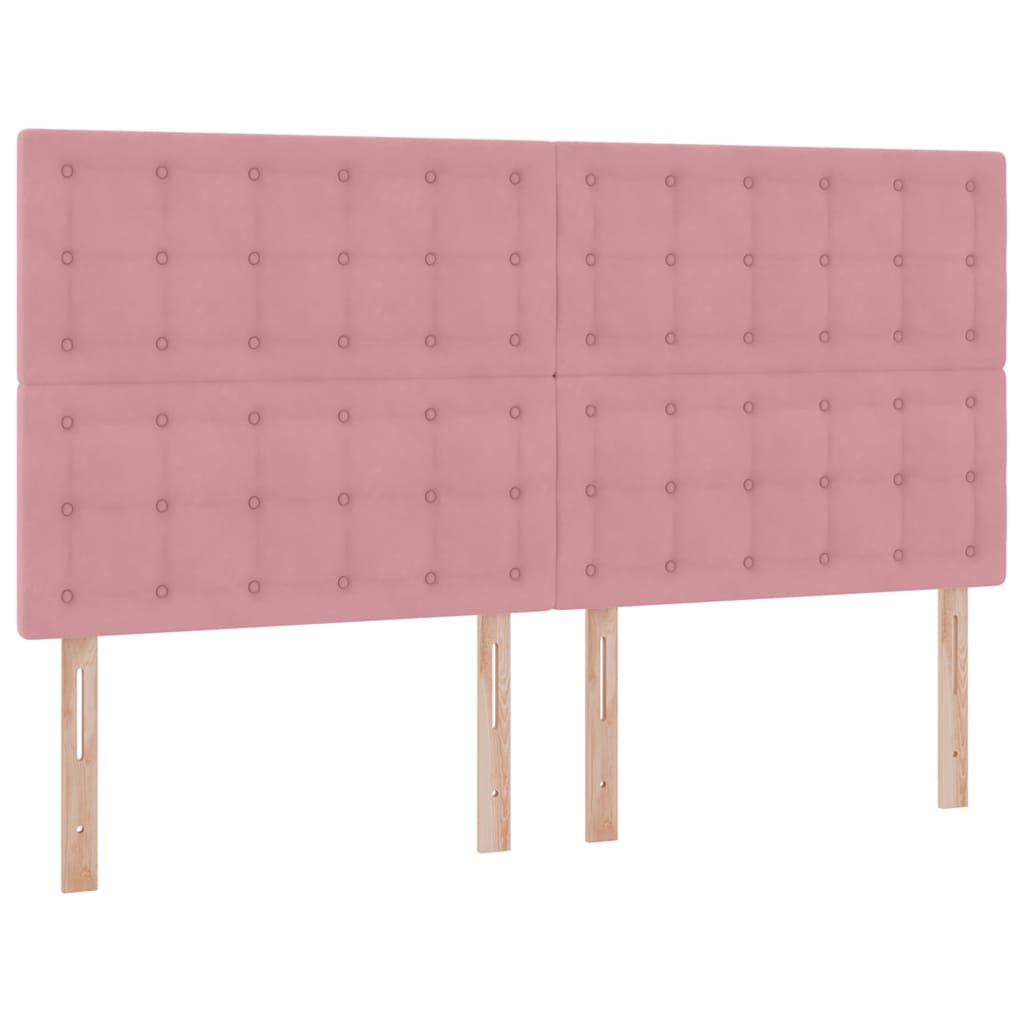 Aufbewahrungsbett mit Kopfteil Rosa 180 x 200 cm Samt