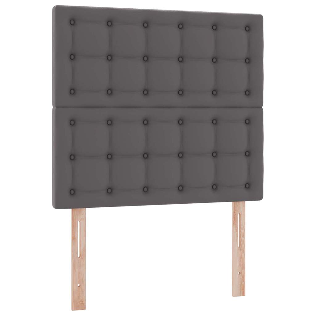 Bett mit Stauraum und LED Grau 100 x 200 cm Kunstleder