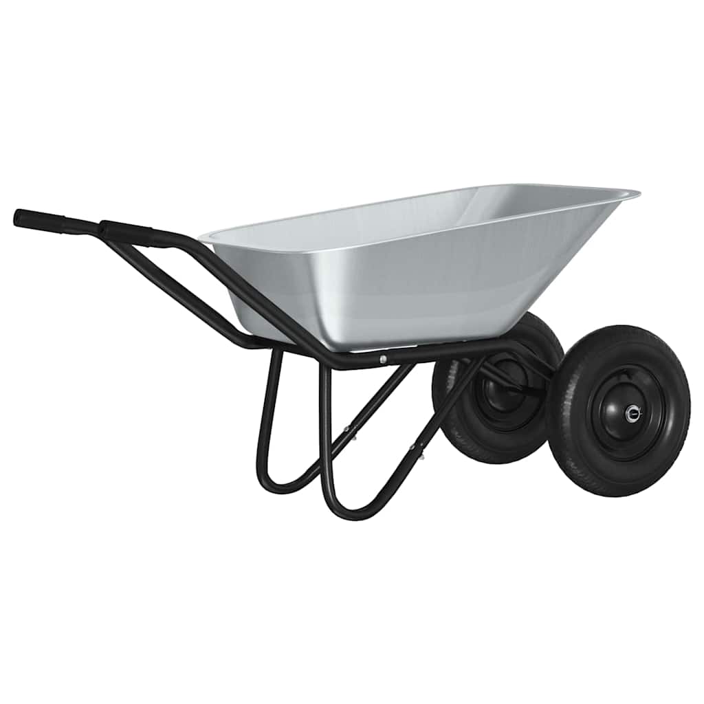 Schubkarre Silber und Schwarz 137 x 60 x 65,5 cm Stahl