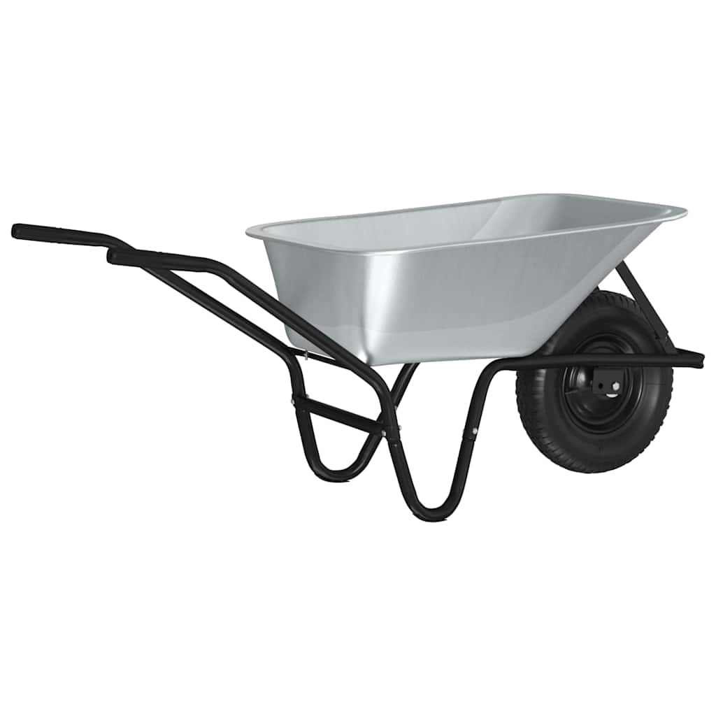 Schubkarre Silber und Schwarz 141 x 60 x 57 cm Stahl
