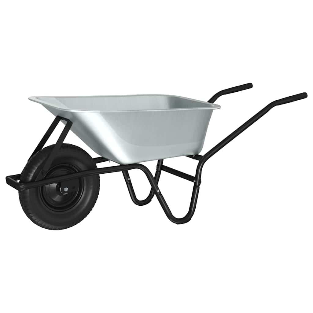 Schubkarre Silber und Schwarz 141 x 60 x 57 cm Stahl