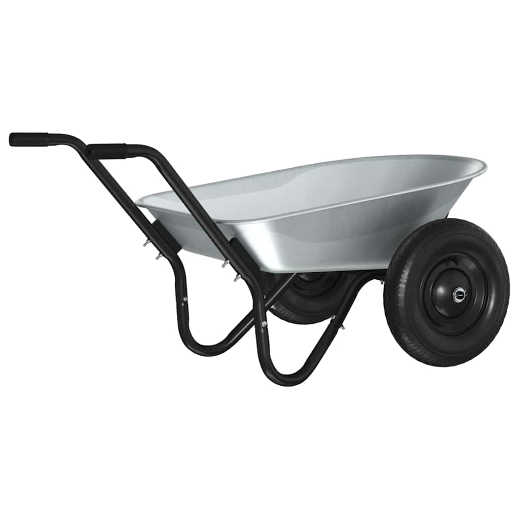 Schubkarre Silber und Schwarz 124 x 73 x 65 cm Stahl