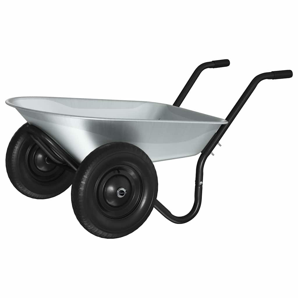 Schubkarre Silber und Schwarz 124 x 73 x 65 cm Stahl