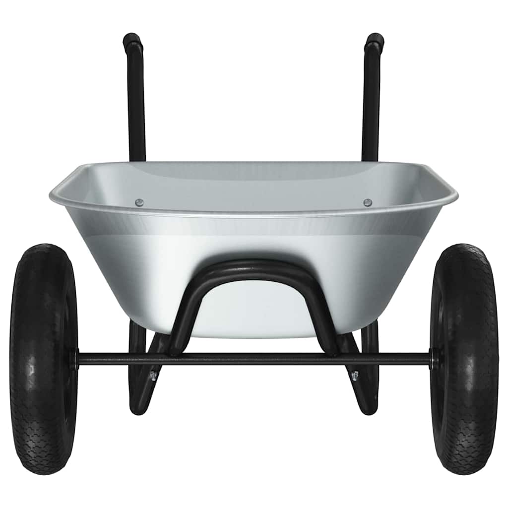 Schubkarre Silber und Schwarz 124 x 73 x 65 cm Stahl