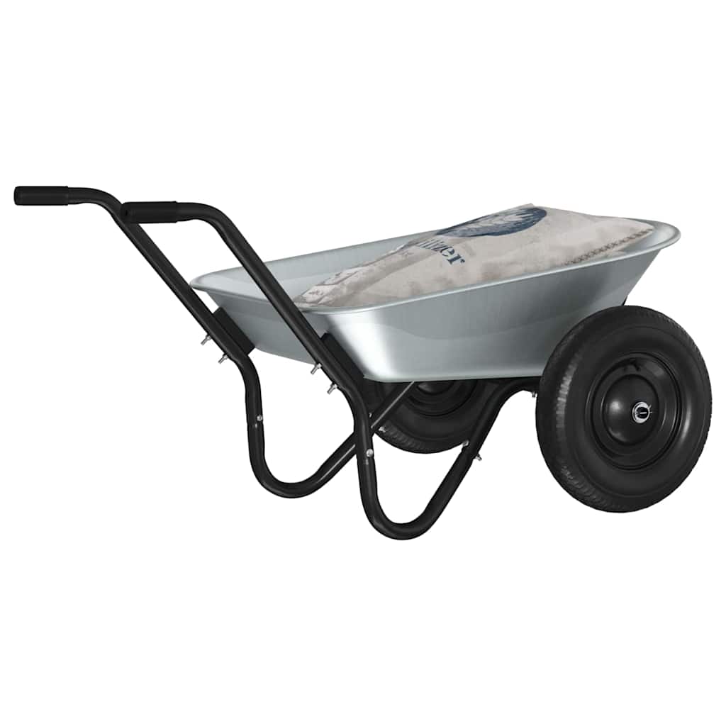 Schubkarre Silber und Schwarz 124 x 73 x 65 cm Stahl