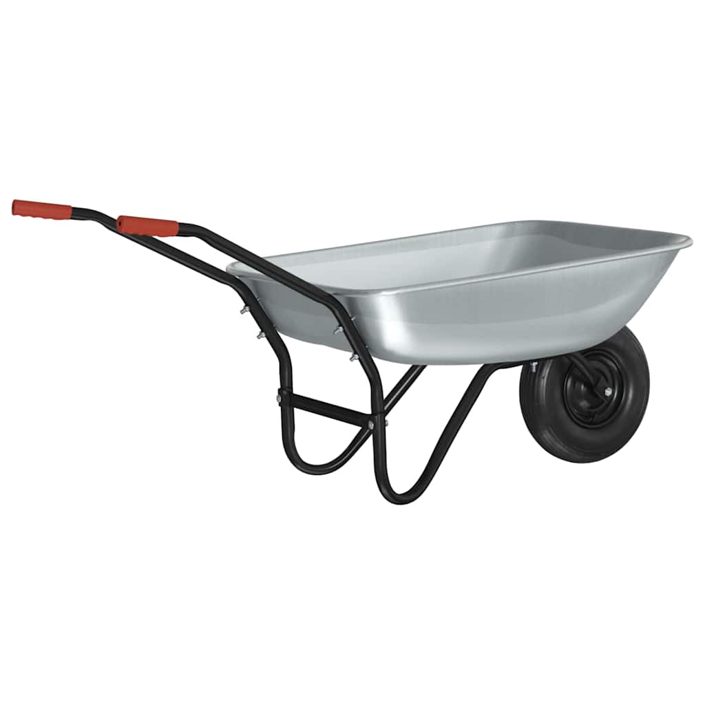Schubkarre Silber und Schwarz 133 x 62,5 x 58 cm Stahl