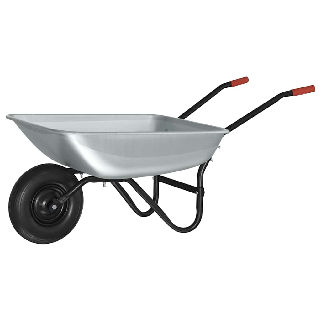 Schubkarre Silber und Schwarz 133 x 62,5 x 58 cm Stahl