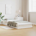 Bodenbettrahmen Weiß 90 x 210 cm Massives Kiefernholz