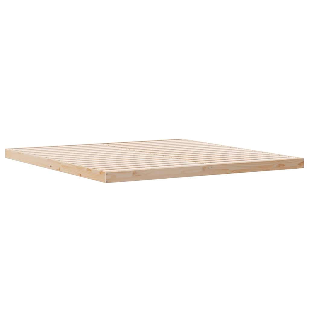 Bodenbettrahmen Natur 213,5 x 204 x 9 cm Massives Kiefernholz