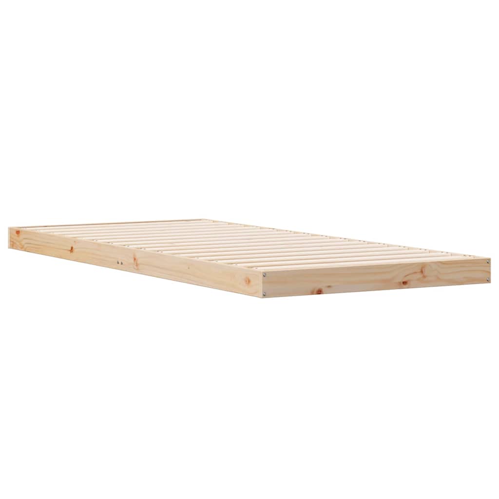 Bodenbettrahmen Natur 90 x 220 cm Massives Kiefernholz