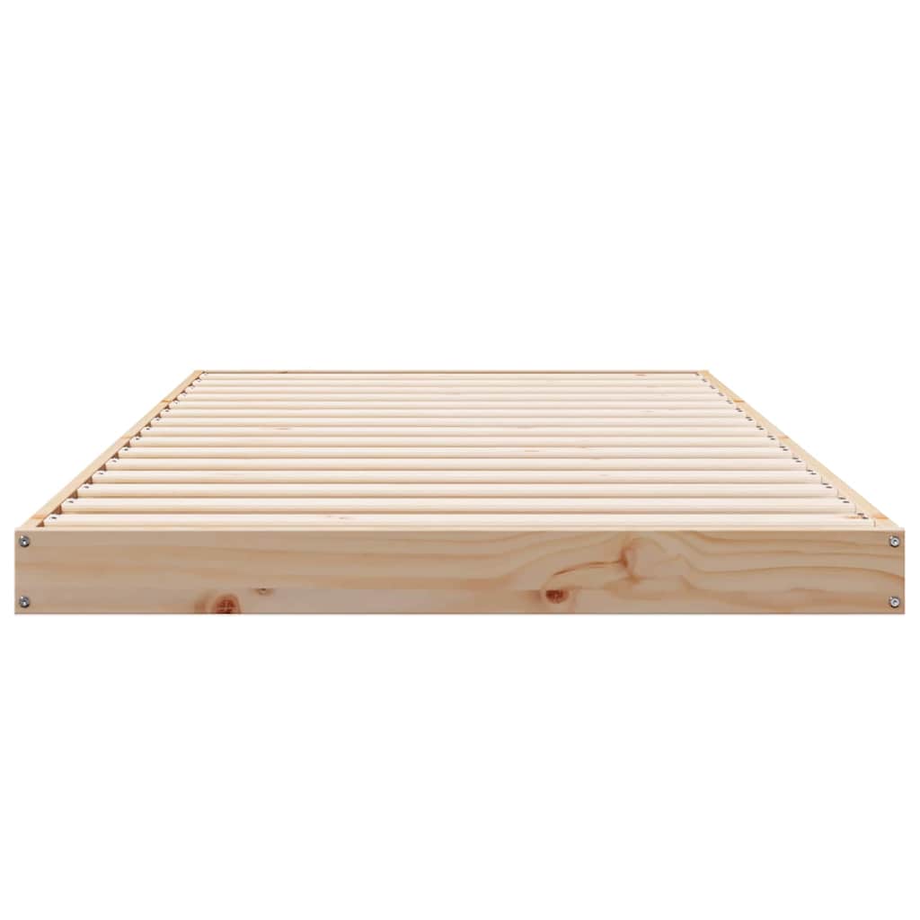 Bodenbettrahmen Natur 90 x 220 cm Massives Kiefernholz